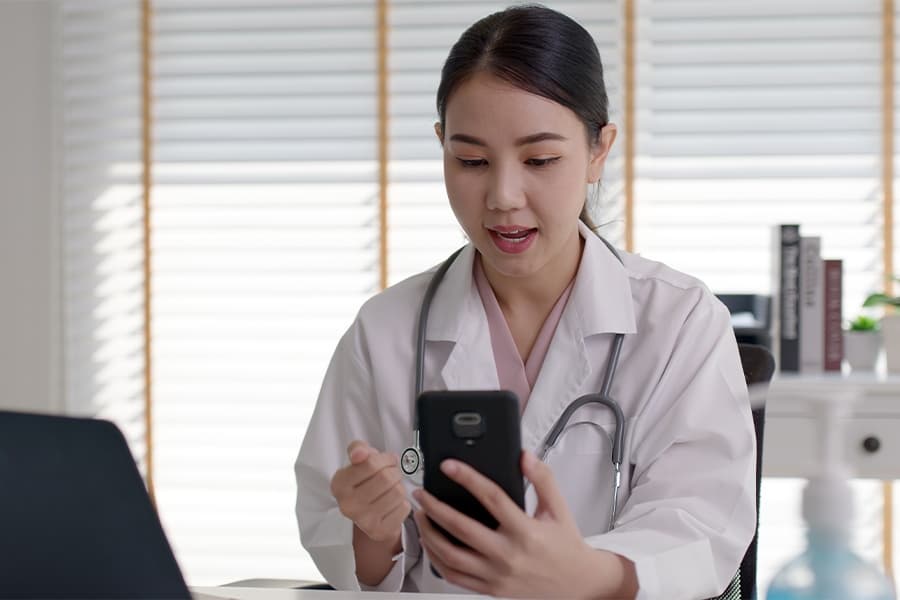 A licensed clinician guiding a CBT session over telehealth
